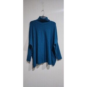 Joseph A. Blue Womens Size Medium Dolman Sleeve Turtleneck Knit Sweater $78